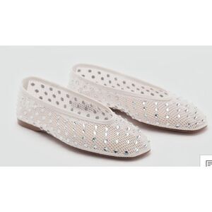 EUC MESH RHINESTONE BALLET FLATS $90 Sz 41/ US 10.5
